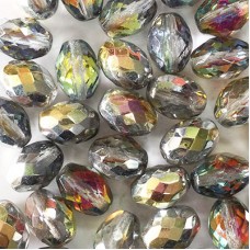 13x10mm Marea Czech Fire Polished Oval Beads - Pack of 10