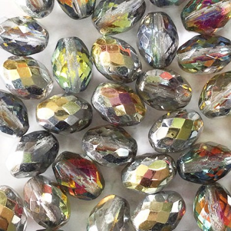 13x10mm Marea Czech Fire Polished Oval Beads - Pack of 10