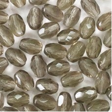 8x6mm Black Diamond Fire Polished Ovals - Pack of 20
