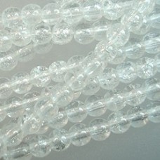 4mm Czech Round Beads - Crackle Crystal - Pack of 100