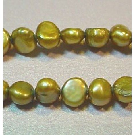 Antique Gold Flat 5-6mm Pearls
