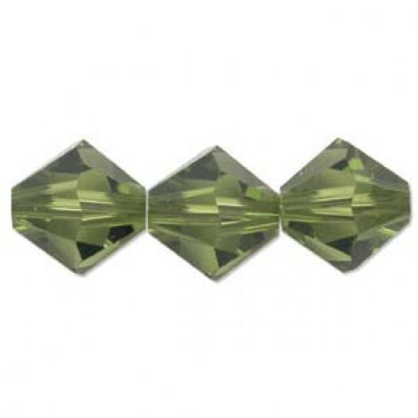 5mm Swarovski Crystal Bicones - Olivine