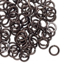 8mm 17ga Hard Anodized Aluminium Jumprings - Brown - Pack of 100