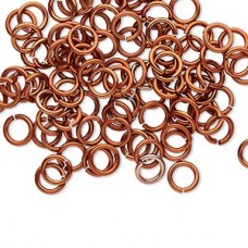 6mm 18ga Hard Anodized Aluminium Jumprings - Copper - Pack of 100