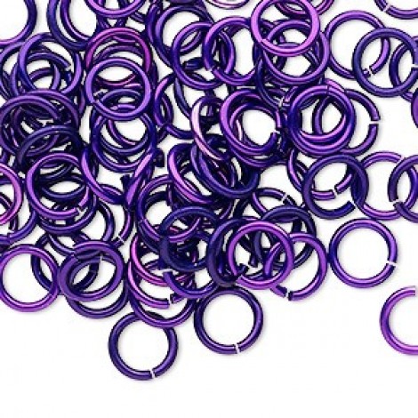 8mm 17ga Hard Anodized Aluminium Jumprings - Purple - Pack of 100