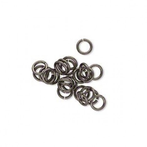 5mm 20ga Unanodized Grey Niobium Open Jumprings - Pack of 10