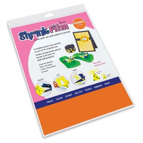 Grafix Shrink Plastic - Orange - Pack 6 sheets