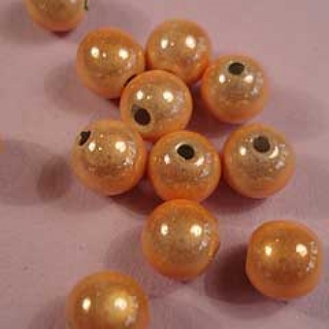 8mm Lt Orange Miracle Beads