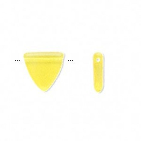 13x12mm Czech Glass Flat Triangles - Transp Yellow