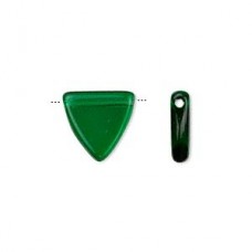 13x12mm Czech Glass Flat Triangles - Transp Emerald