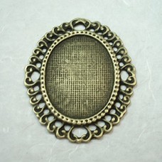 58x49mm (37x28mm ID) Ant Bronze Oval Fancy Bezel Settings - Pack of 2