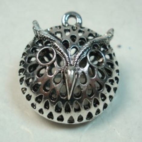 25x30mm Antique Silver Owl Pendant
