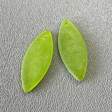 13x33mm Sea Glass Marquise Spindle Pendants - Olive - Pack of 2
