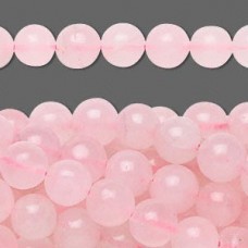 8mm Rose Quartz Round Gemstone Beads - Strand
