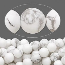 6mm White Howlite Round Gemstone Beads - Per strand
