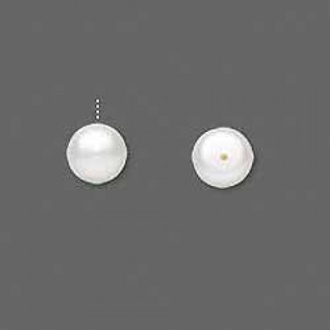 6.5-7mm White Cultured Freshwater Half-Drilled Pearls