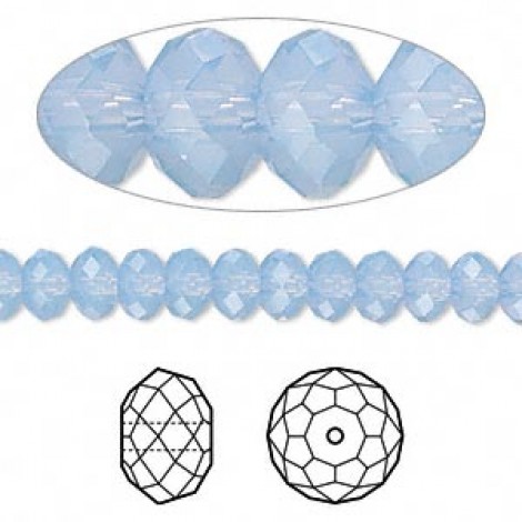 8mm Swarovski Faceted 5040 Rondelles - Air Blue Opal - Pack of 2 8mm Swarovski Faceted 5040 Rondelles - Air Blue Opal - Pack of 2