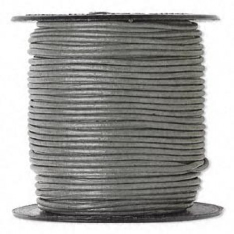 1mm Round Indian Leather Cord - Grey