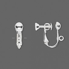 Silver Plated Half-Ball 5mm Screwback Clip-on Earwires