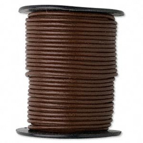 2mm Brown Round Indian Leather Cord