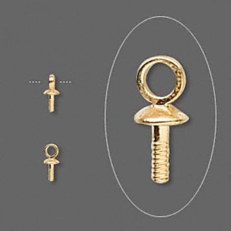 Small 7x3mm Gold Plated Screw Eye w/peg