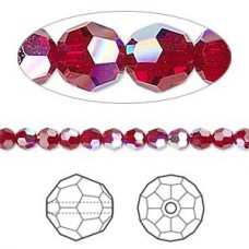 8mm Swarovski Crystal Round Beads - Siam AB - Pack of 2