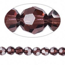 8mm Swarovski Crystal Round Beads - Burgundy - Pack of 2