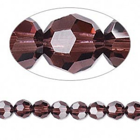 8mm Swarovski Crystal Round Beads - Burgundy