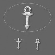 7x4mm Silver Plated Lead-free Brass Up-Eye Bail - Each