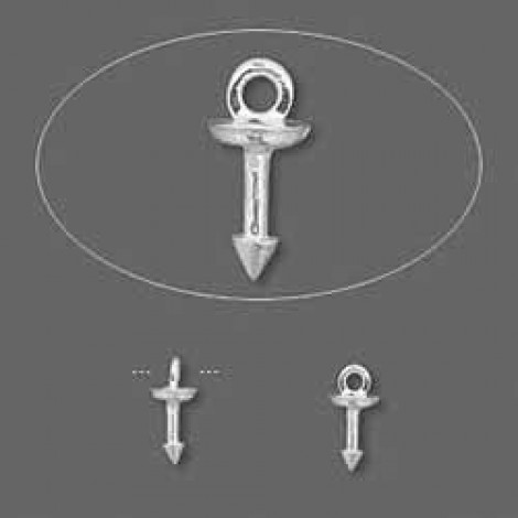 7x4mm Silver Plated Lead-free Brass Up-Eye Bail - Each