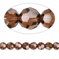 8mm Swarovski Crystal 5000 Round Beads - Smokey Topaz - Pack of 2