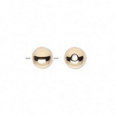 8mm Gold Filled Seamless Round Beads with 2mm hole - Each