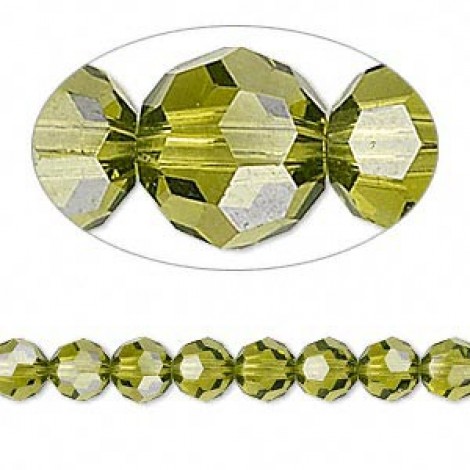 8mm Swarovski Crystal Round Beads - Olivine