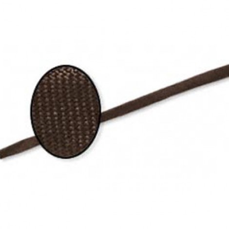 4mm Flat Soft Silk Ribbon Cord - Brown - 15ft