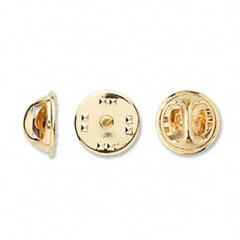 11.5x6.5mm Gold Plated Brass Tie Tack Clutches