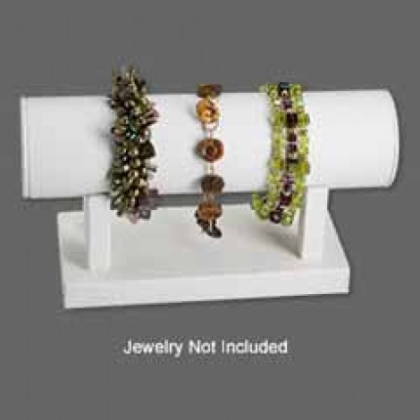 Bracelet Display Stand - White Leatherette