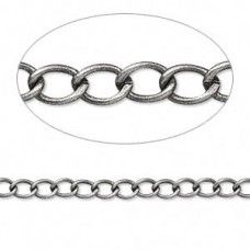 5x3.5mm Antique Silver Plated Brass Cable Chain