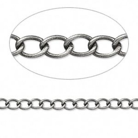 5x3.5mm Antique Silver Plated Brass Cable Chain