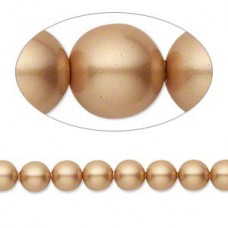 12mm Swarovski Crystal Pearls - Vintage Gold