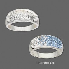 Imit Rhodium Plated Silver Ring w/Channel - Size 8
