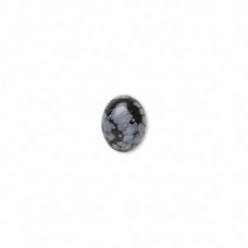 10x8mm Snowflake Obsidian Oval Cabochons