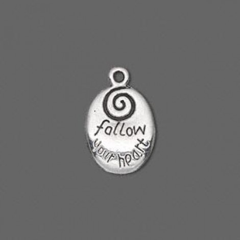 17x13mm 'Follow your Heart' Ant Silver Pewter Charms