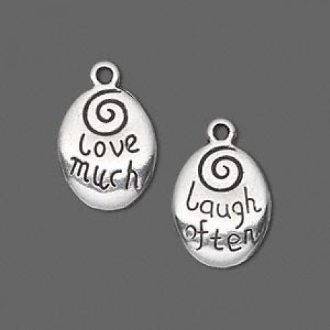 17x13mm 'Love much, Laugh Often' Ant Silver Charm - pair 17x13mm 'Love much, Laugh Often' Ant Silver Charm - pair