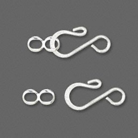 16x10mm Hook & Eye Clasp - Silver Plated