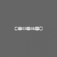 17x3mm Antique Silver Pewter 3-Oval Link Bar