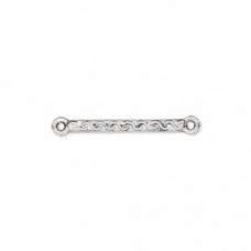 21mm Double sided Ant Silver Pewter Fancy Link Bar - Pack of 10