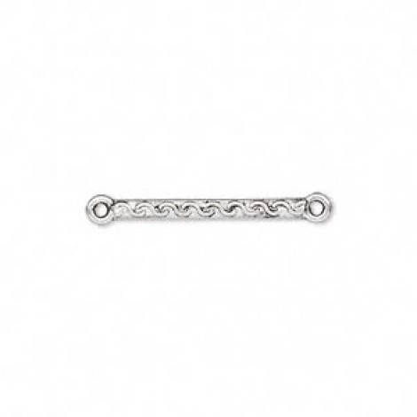 21mm Double sided Ant Silver Pewter Fancy Link Bar - Pack of 10