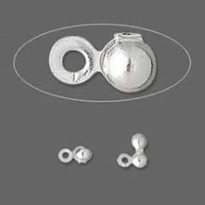 3.5mm Silver Plated Side Clamp-on Beadtips - Pack of 20