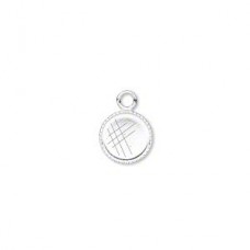 8mm Silver Plated Round Bezel Cup Drops - Pack of 12