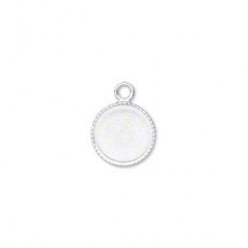 10mm Silver Plated Round Bezel Cup Drops